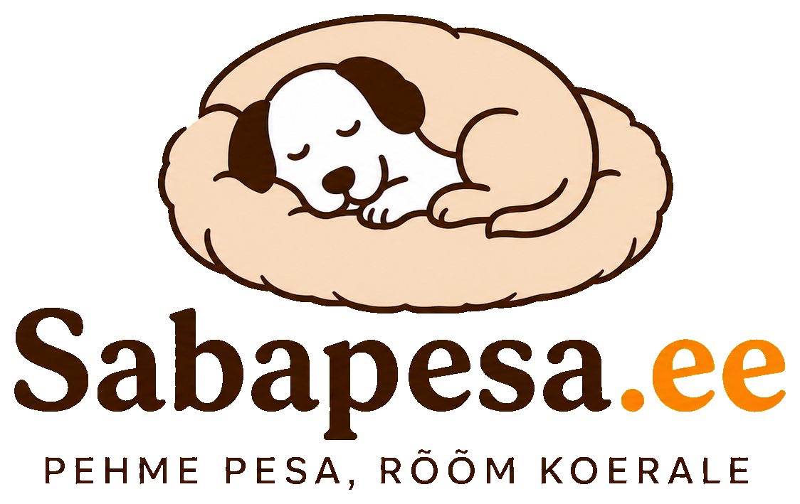 Sabapesa.ee logo – magav koer pehmes pesas